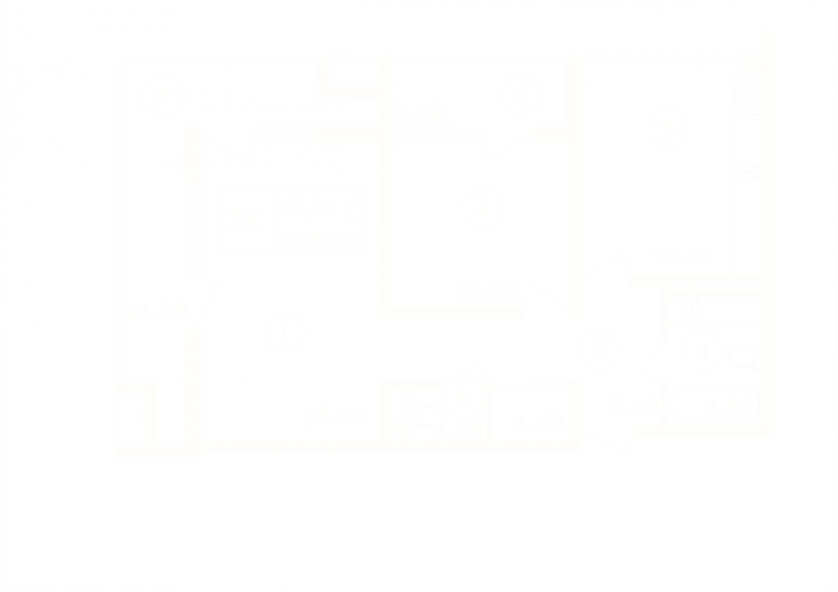 Продажа 2-комнатной квартиры 72,5 м², 4/9 этаж