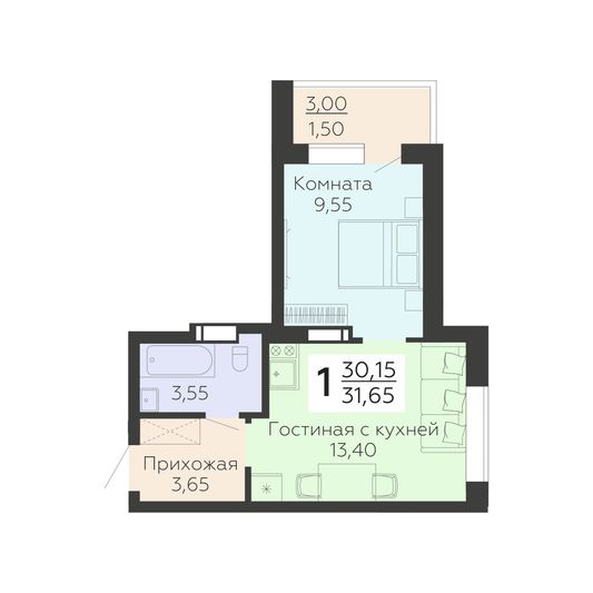 Продажа 2-комнатной квартиры 71,6 м², 1/19 этаж