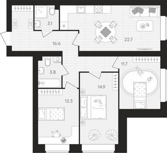 Продажа 3-комнатной квартиры 85,1 м², 5/10 этаж