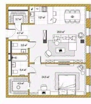 Продажа 3-комнатной квартиры 93 м², 3/6 этаж