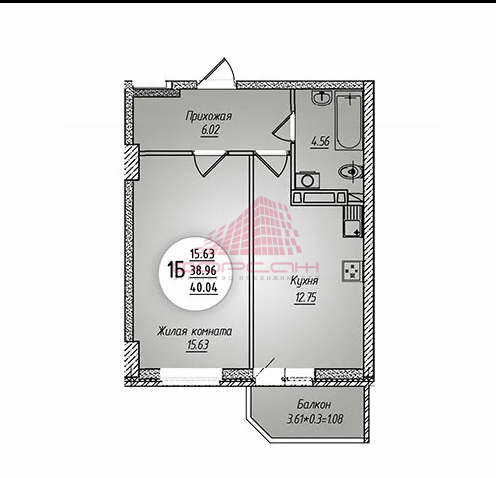 Продажа 1-комнатной квартиры 40 м², 19/24 этаж