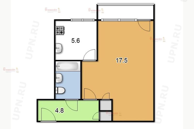 Продажа 1-комнатной квартиры 30 м², 2/5 этаж