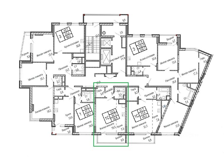 Продажа квартиры-студии 36,5 м², 4/23 этаж