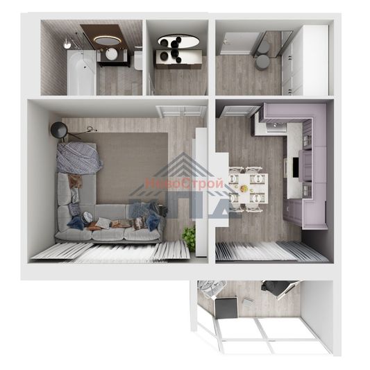 Продажа 1-комнатной квартиры 43 м², 5/12 этаж