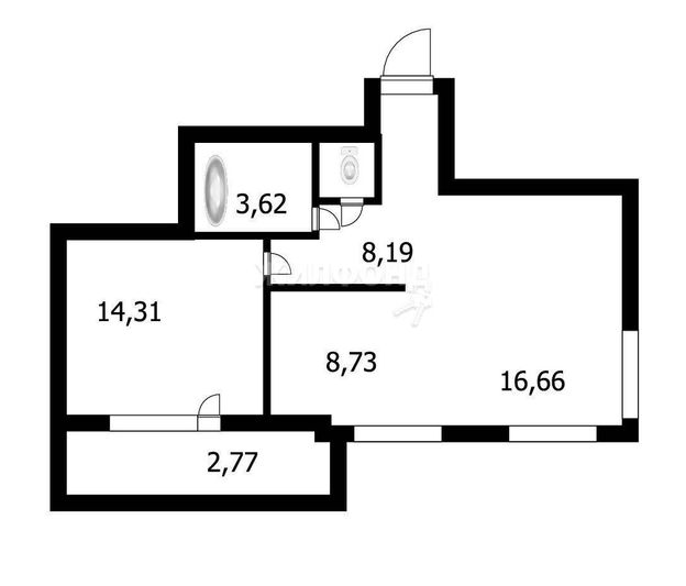 Продажа 1-комнатной квартиры 54,3 м², 13/18 этаж