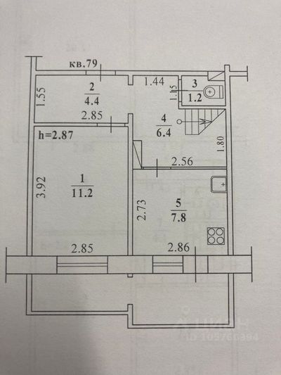 Продажа 4-комнатной квартиры 90 м², 5/6 этаж