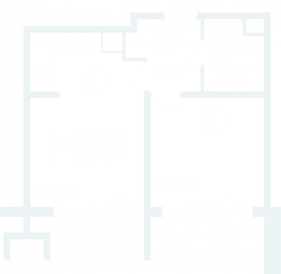 Продажа 1-комнатной квартиры 42 м², 5/9 этаж