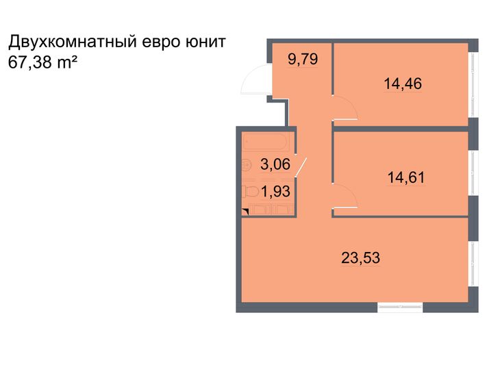 Продажа 2-комнатной квартиры 67,4 м², 16/24 этаж
