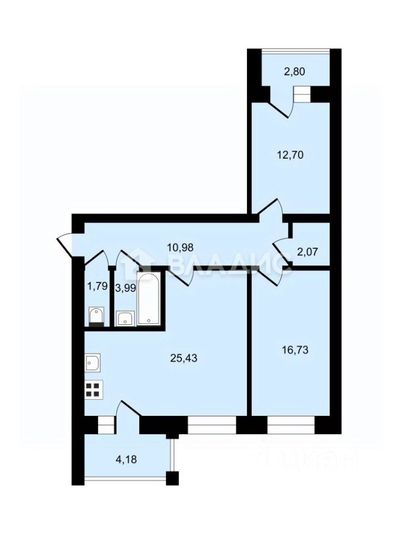 Продажа 2-комнатной квартиры 73 м², 5/14 этаж