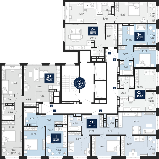 Продажа 3-комнатной квартиры 79,8 м², 3/23 этаж