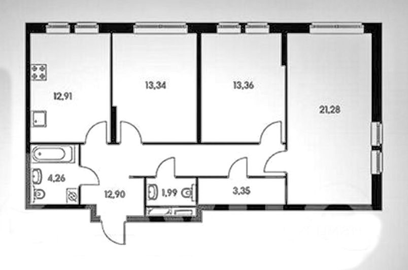 Аренда 3-комнатной квартиры 85 м², 12/18 этаж