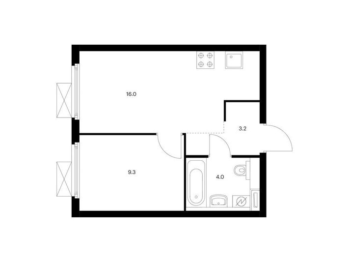 Продажа 1-комнатной квартиры 32,5 м², 2/11 этаж