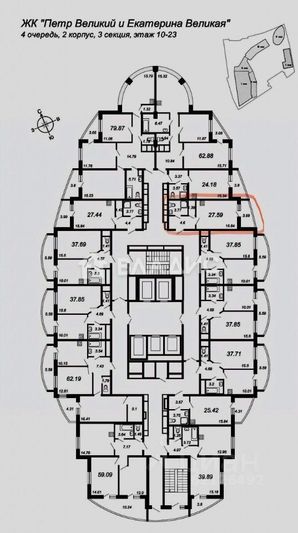 Продажа квартиры-студии 27,6 м², 23/32 этаж
