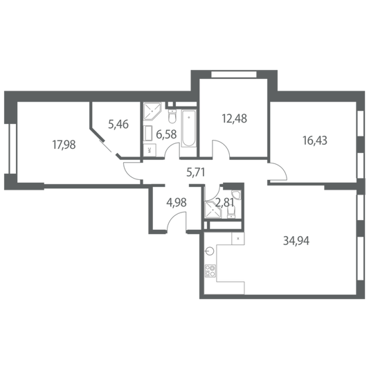 Продажа 3-комнатной квартиры 108 м², 18/35 этаж