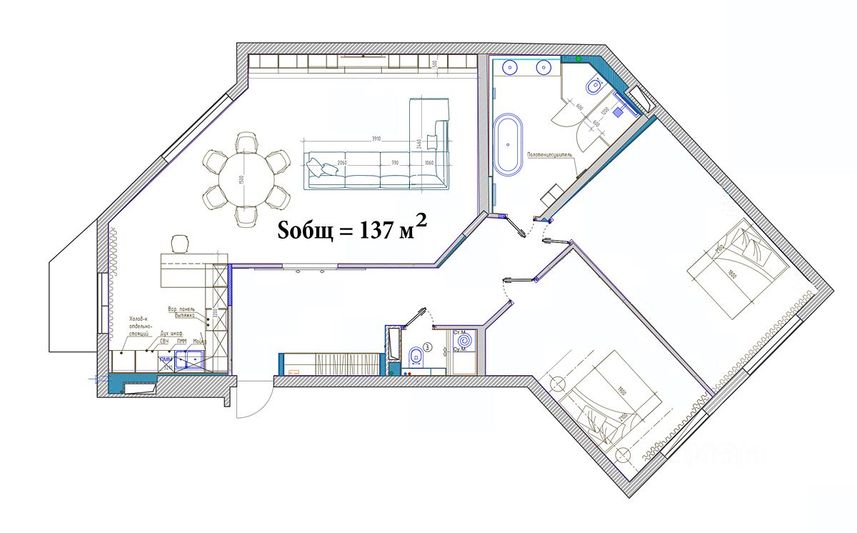 Продажа 3-комнатной квартиры 137 м², 4/9 этаж