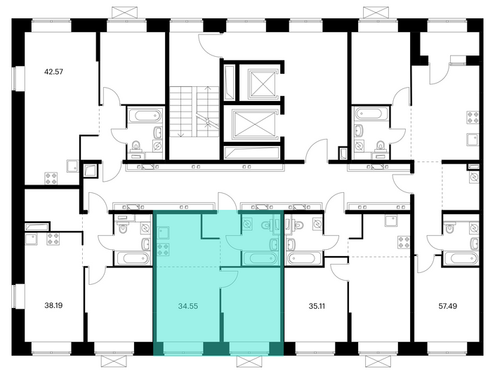 Продажа 1-комнатной квартиры 34,5 м², 9/10 этаж