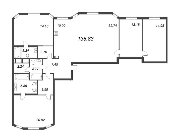 Продажа 4-комнатной квартиры 138,8 м², 6/10 этаж