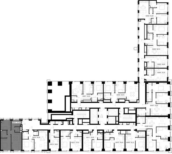 Продажа 2-комнатной квартиры 57,5 м², 4/48 этаж