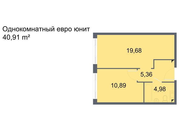 Продажа 1-комнатной квартиры 40,9 м², 11/24 этаж