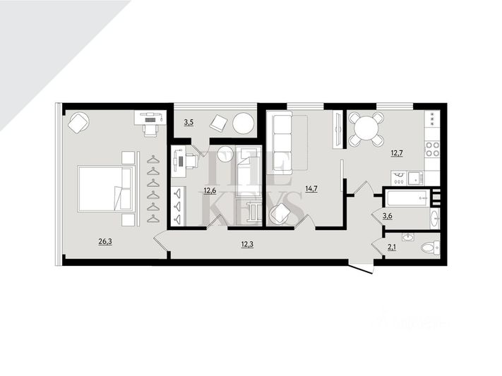 Продажа 3-комнатной квартиры 86,1 м², 7/23 этаж