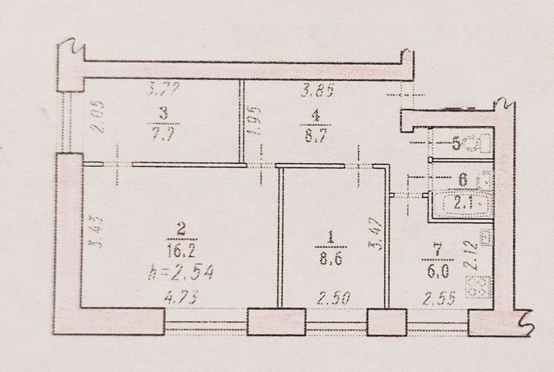 Продажа 3-комнатной квартиры 51 м², 1/5 этаж