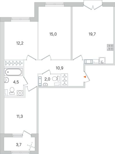 Продажа 3-комнатной квартиры 77,4 м², 4/4 этаж