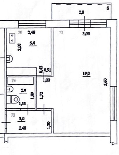 Продажа 1-комнатной квартиры 30,3 м², 3/4 этаж