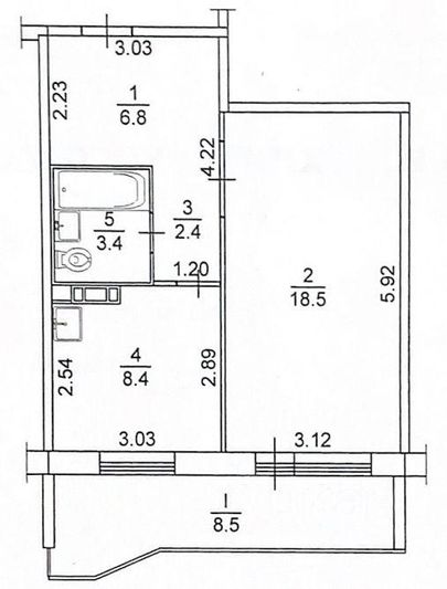 Продажа 1-комнатной квартиры 39,5 м², 7/10 этаж