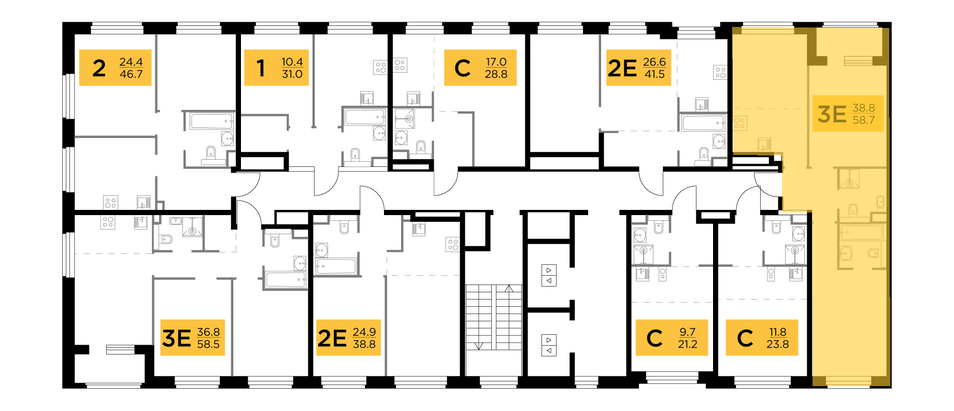 Продажа 3-комнатной квартиры 58,7 м², 7/20 этаж