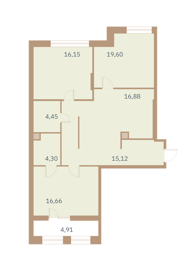 Продажа 2-комнатной квартиры 91,7 м², 3/12 этаж