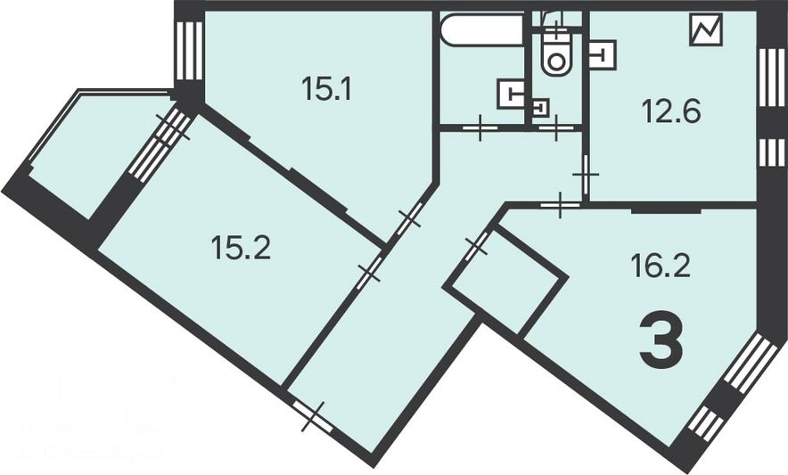 Продажа 3-комнатной квартиры 80,3 м², 2/16 этаж