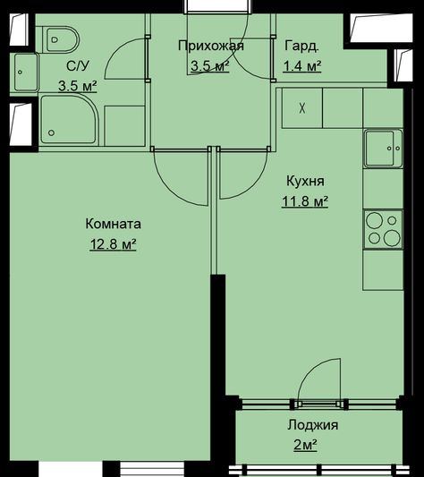 Продажа 1-комнатной квартиры 35 м², 8/17 этаж