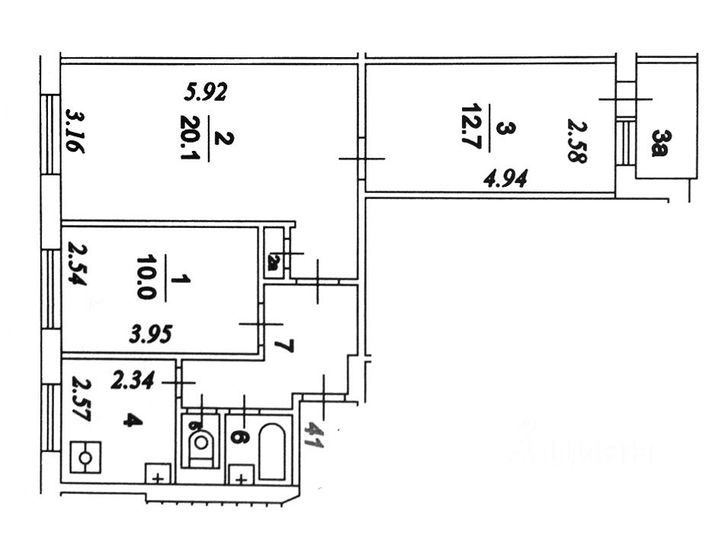 Продажа 3-комнатной квартиры 60,2 м², 3/9 этаж