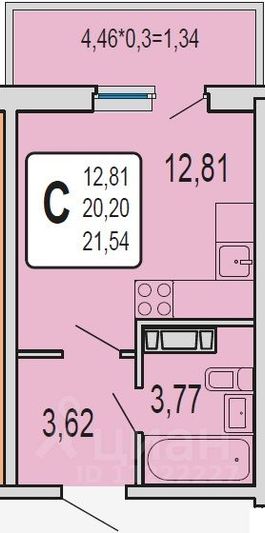 Продажа квартиры-студии 21 м², 7/9 этаж