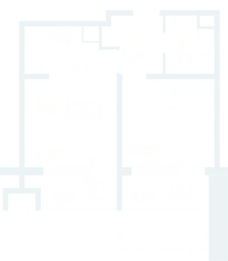 Продажа 1-комнатной квартиры 41,8 м², 1/9 этаж