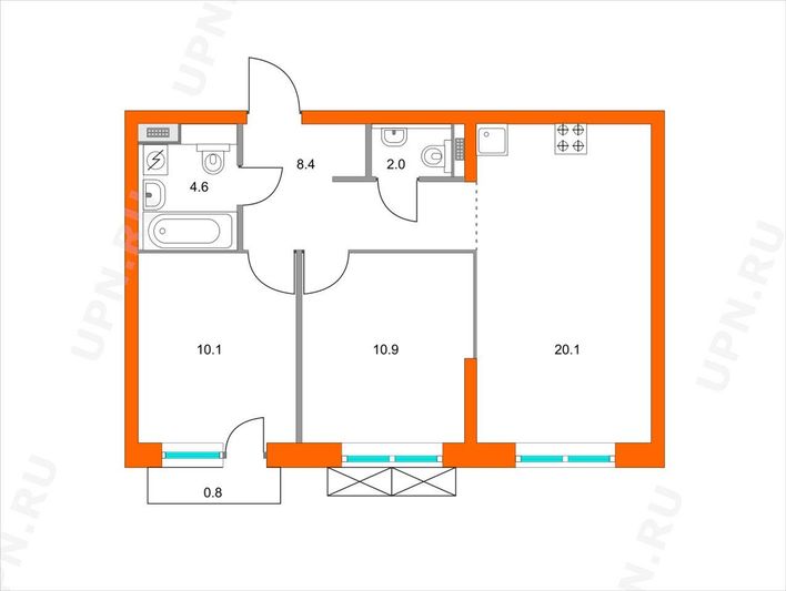 Продажа 2-комнатной квартиры 56 м², 14/24 этаж