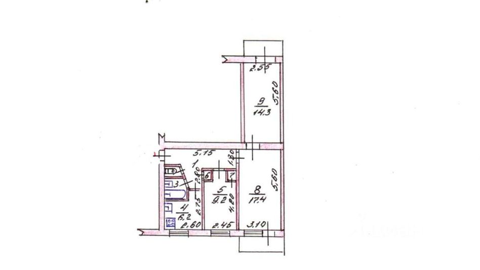 Продажа 3-комнатной квартиры 61,3 м², 5/6 этаж