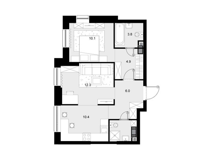 Продажа 2-комнатной квартиры 50,3 м², 18/28 этаж