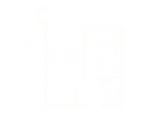 Продажа 1-комнатной квартиры 45,1 м², 5/9 этаж