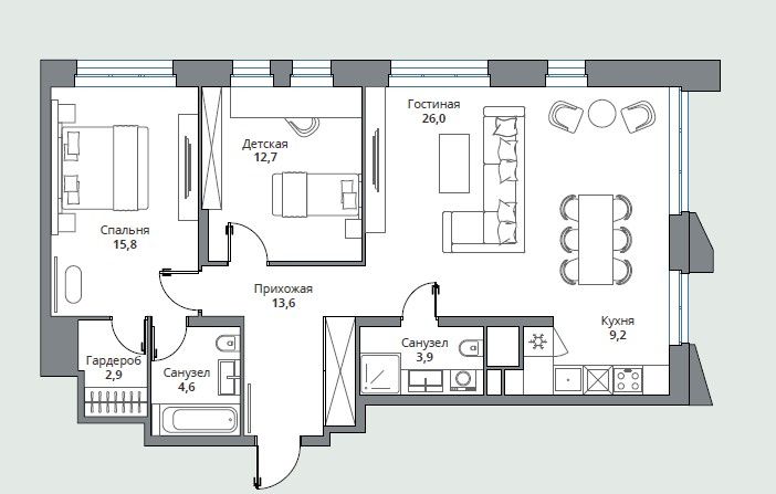 Продажа 3-комнатной квартиры 88,8 м², 4/18 этаж