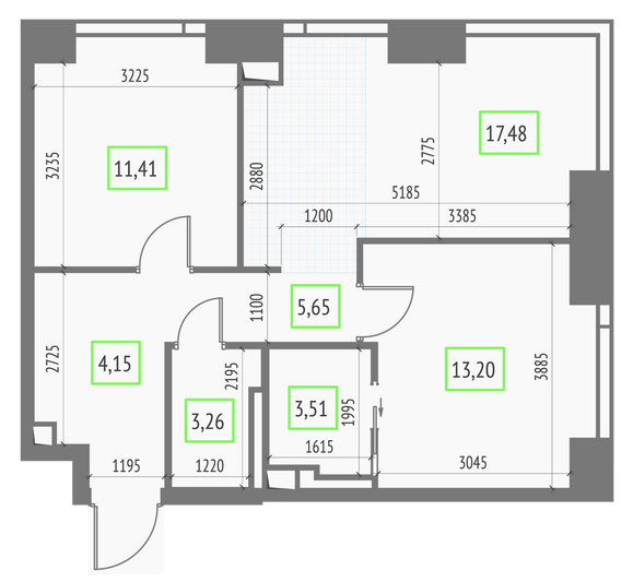 Продажа 2-комнатной квартиры 58,7 м², 6/57 этаж