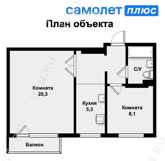 Продажа 2-комнатной квартиры 42 м², 3/9 этаж