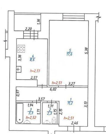 Продажа 1-комнатной квартиры 42,6 м², 1/10 этаж
