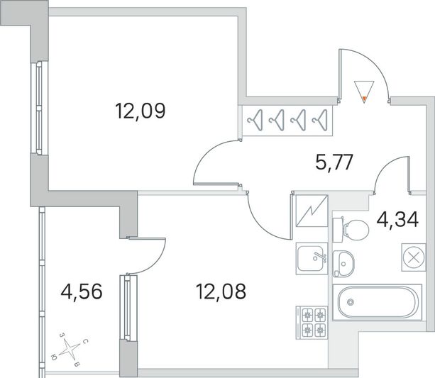 Продажа 1-комнатной квартиры 36,6 м², 2/5 этаж