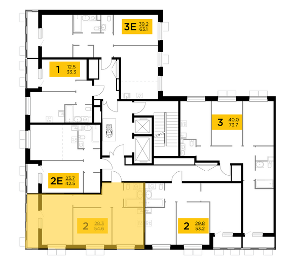 Продажа 2-комнатной квартиры 54,6 м², 6/11 этаж