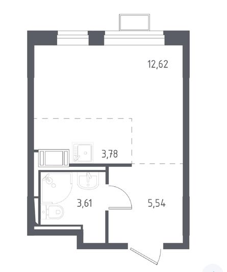 Продажа квартиры-студии 25,5 м², 15/15 этаж