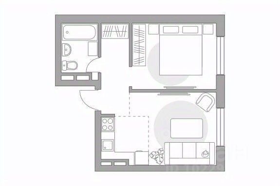 Продажа 2-комнатной квартиры 34,9 м², 1/6 этаж