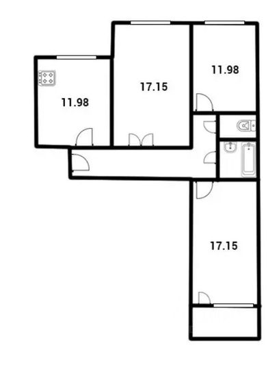 Продажа 3-комнатной квартиры 77,1 м², 6/10 этаж