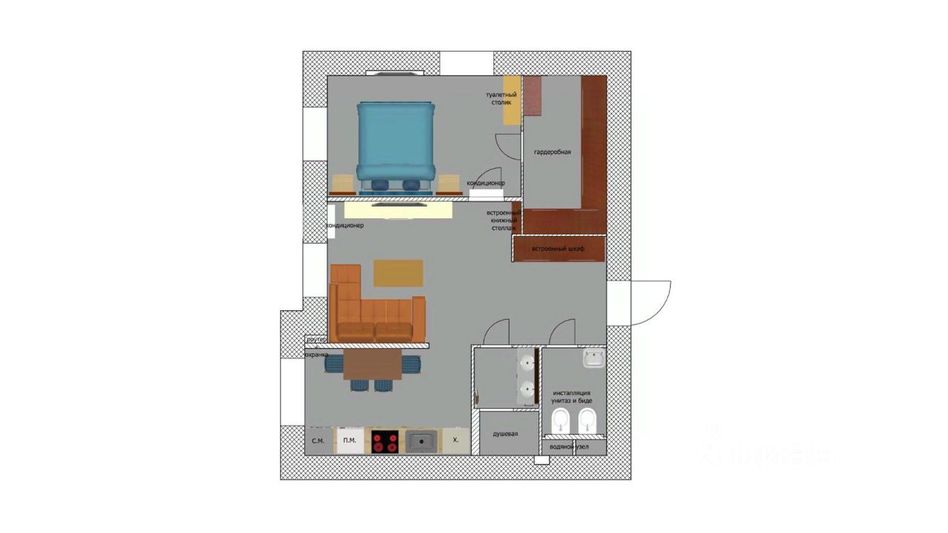 Продажа 2-комнатной квартиры 52 м², 3/4 этаж