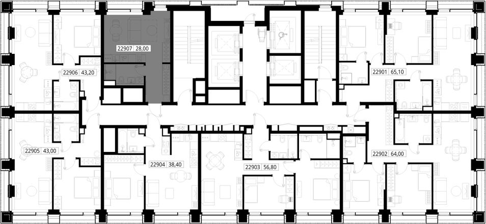 Продажа квартиры-студии 28 м², 29/36 этаж